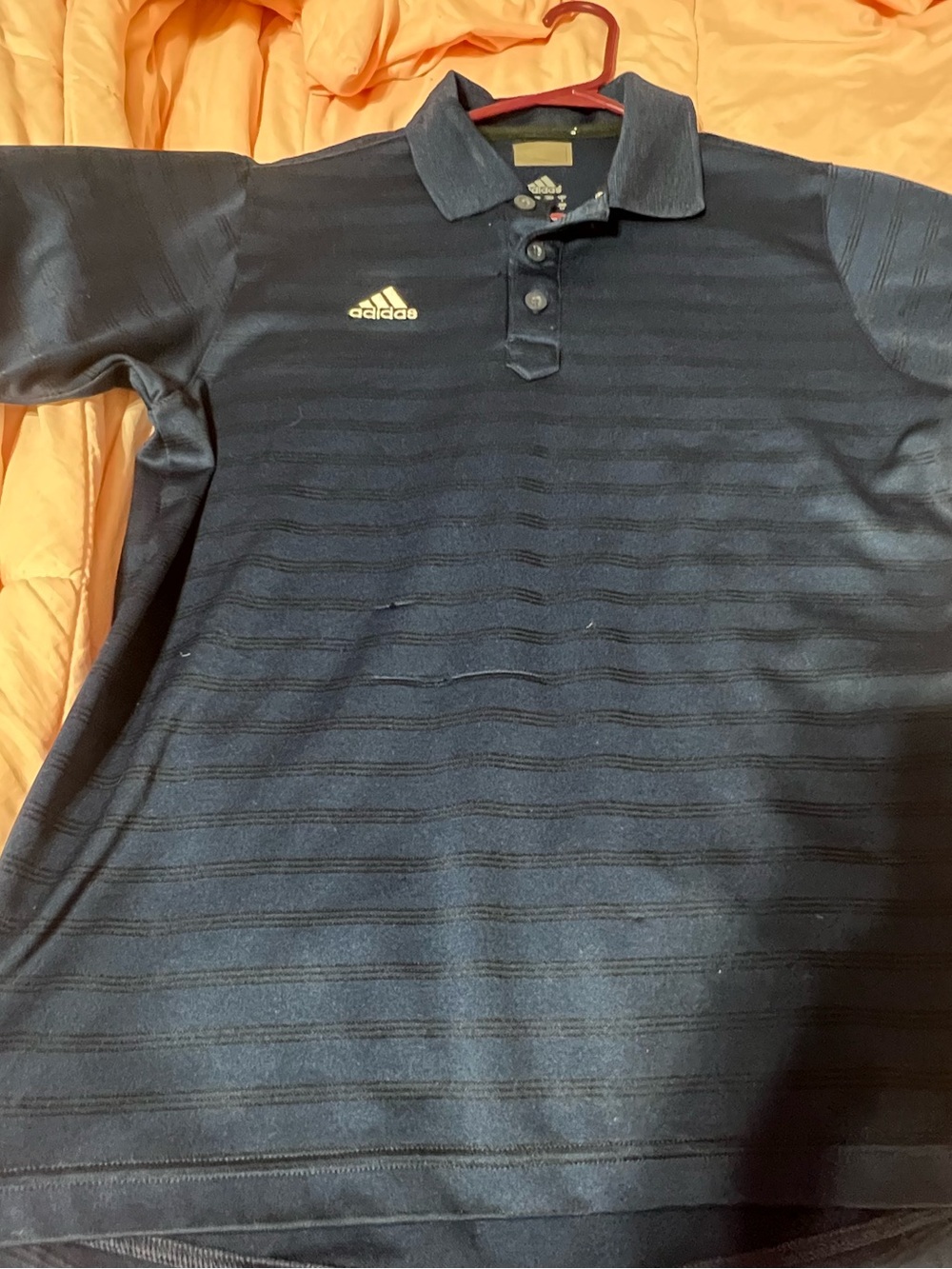 adidas Men’s Navy Blue Short-Sleeve Polo Shirt